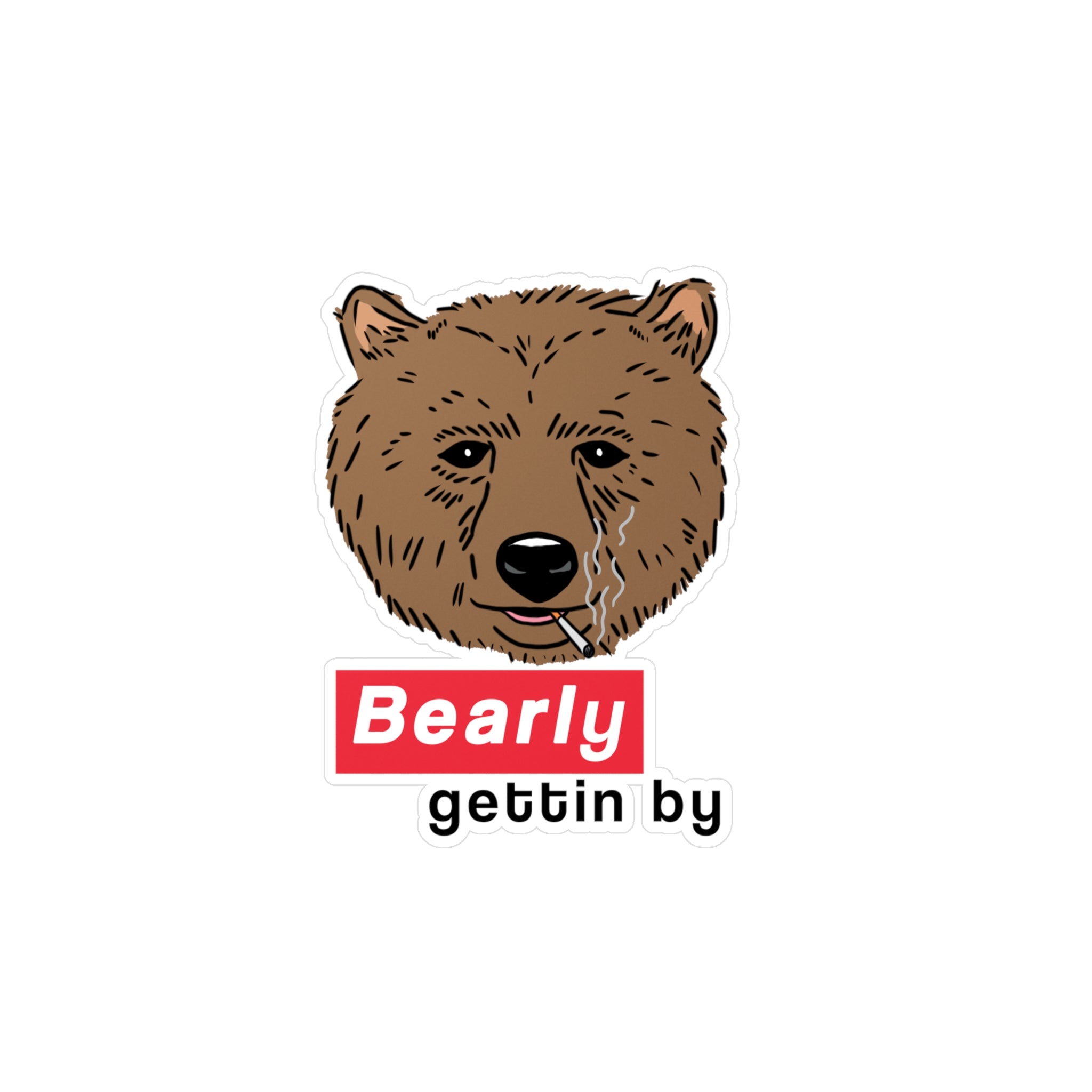 Bearly Gettin' By Vinyl Stickers